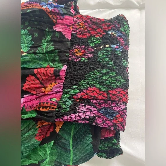 FARM Rio Pink and Red Pleated Tie Front Mini Dress - Picture 4 of 5